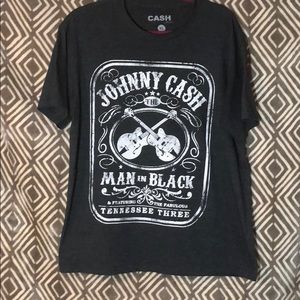 Johnny Cash Man in Black Tee Shirt SZ: XL